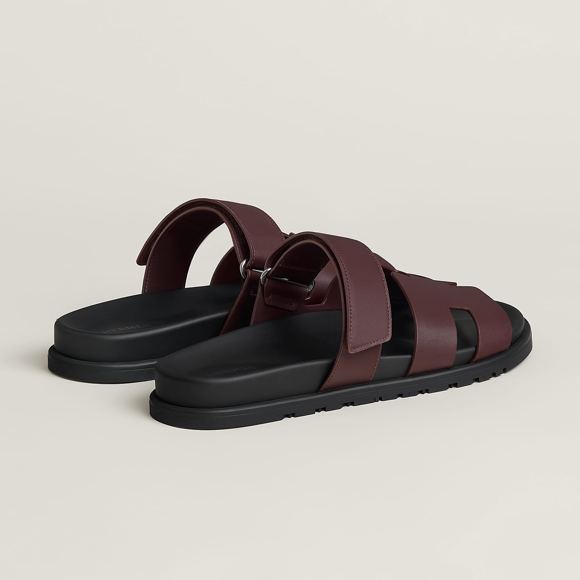 Hermes Chypre sandal Bordeaux