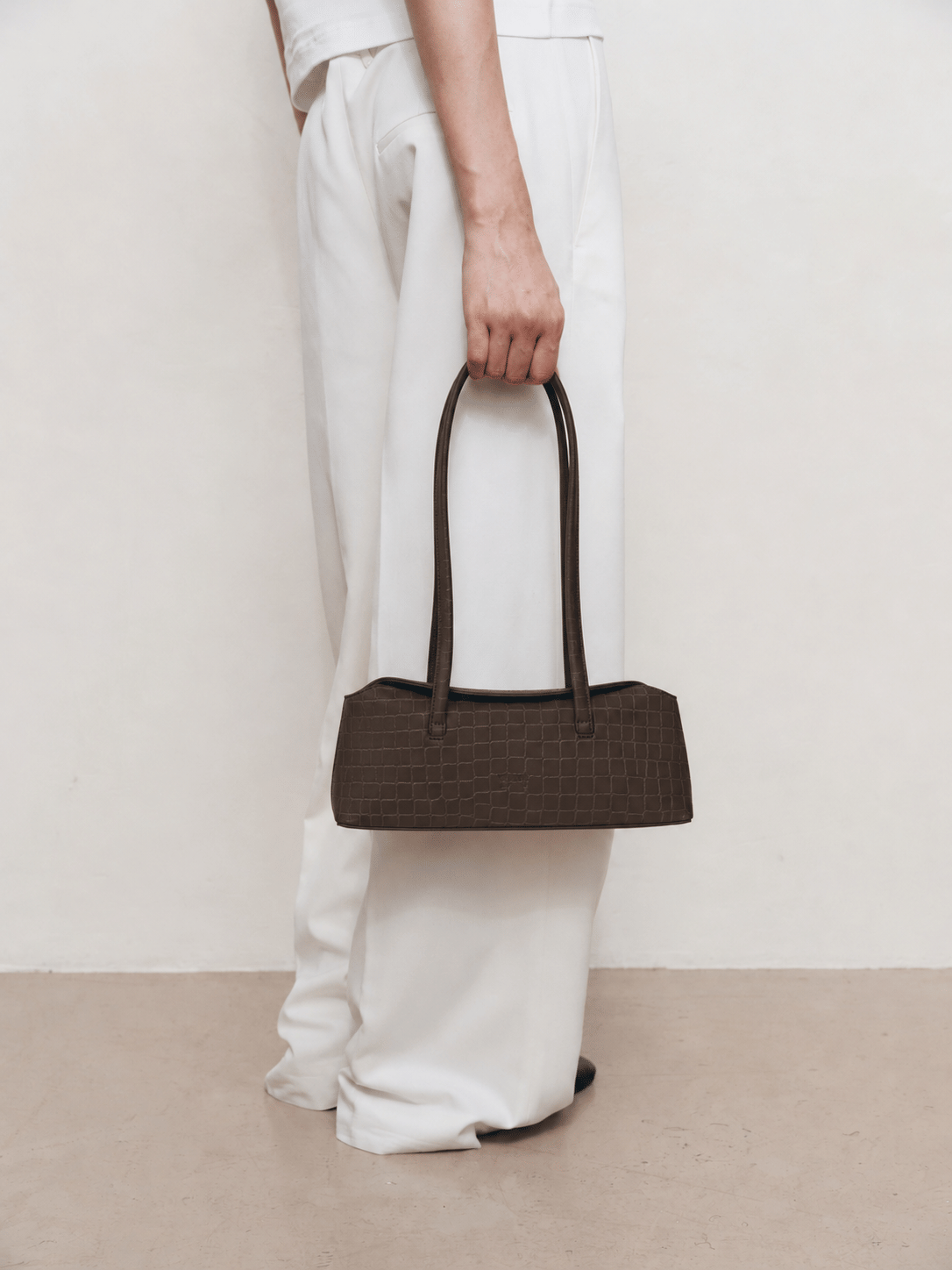 Freja Mini Chrystie Bag Chocolate Suede Croc