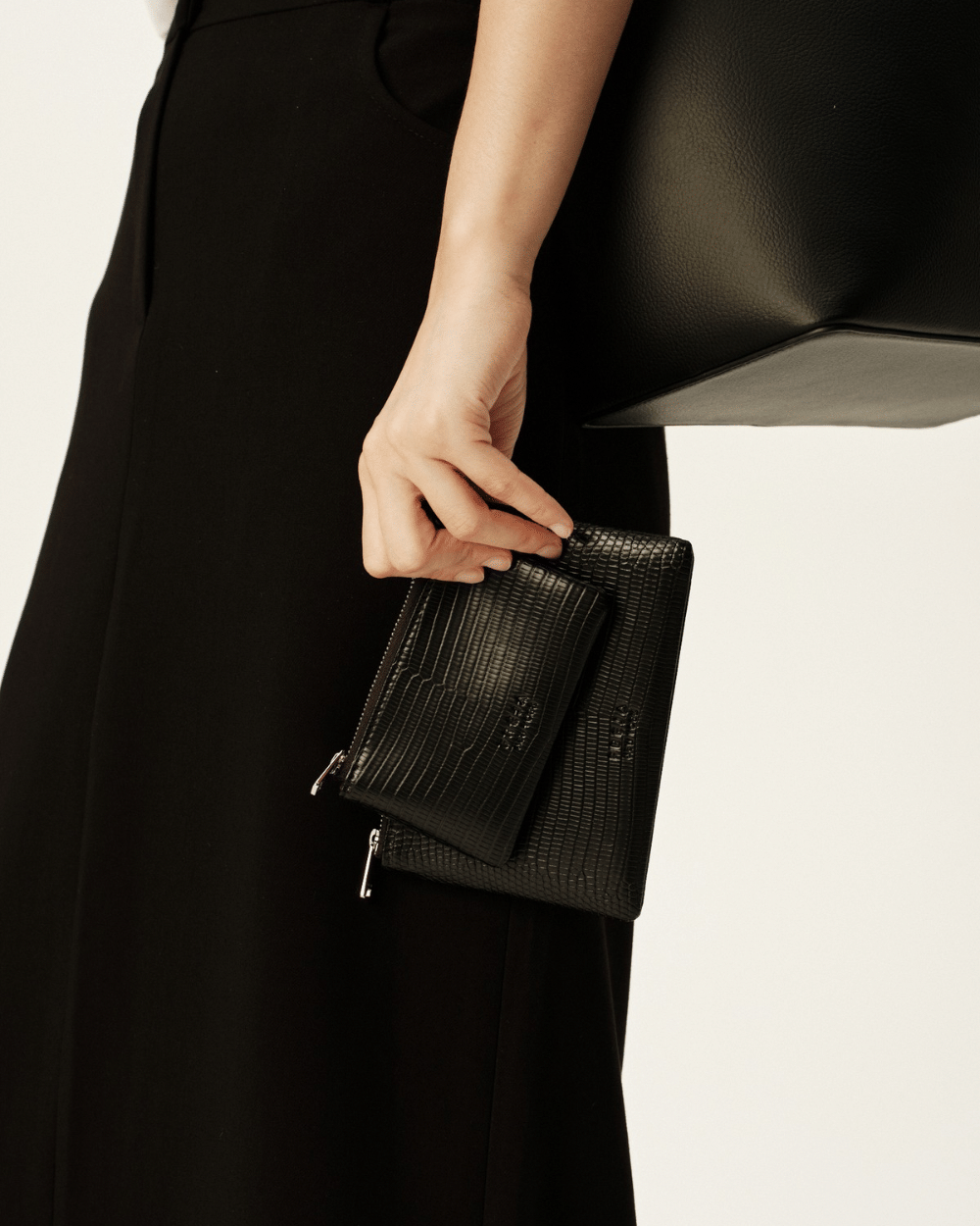 Freja Zip Pouch 8 Black Lizard