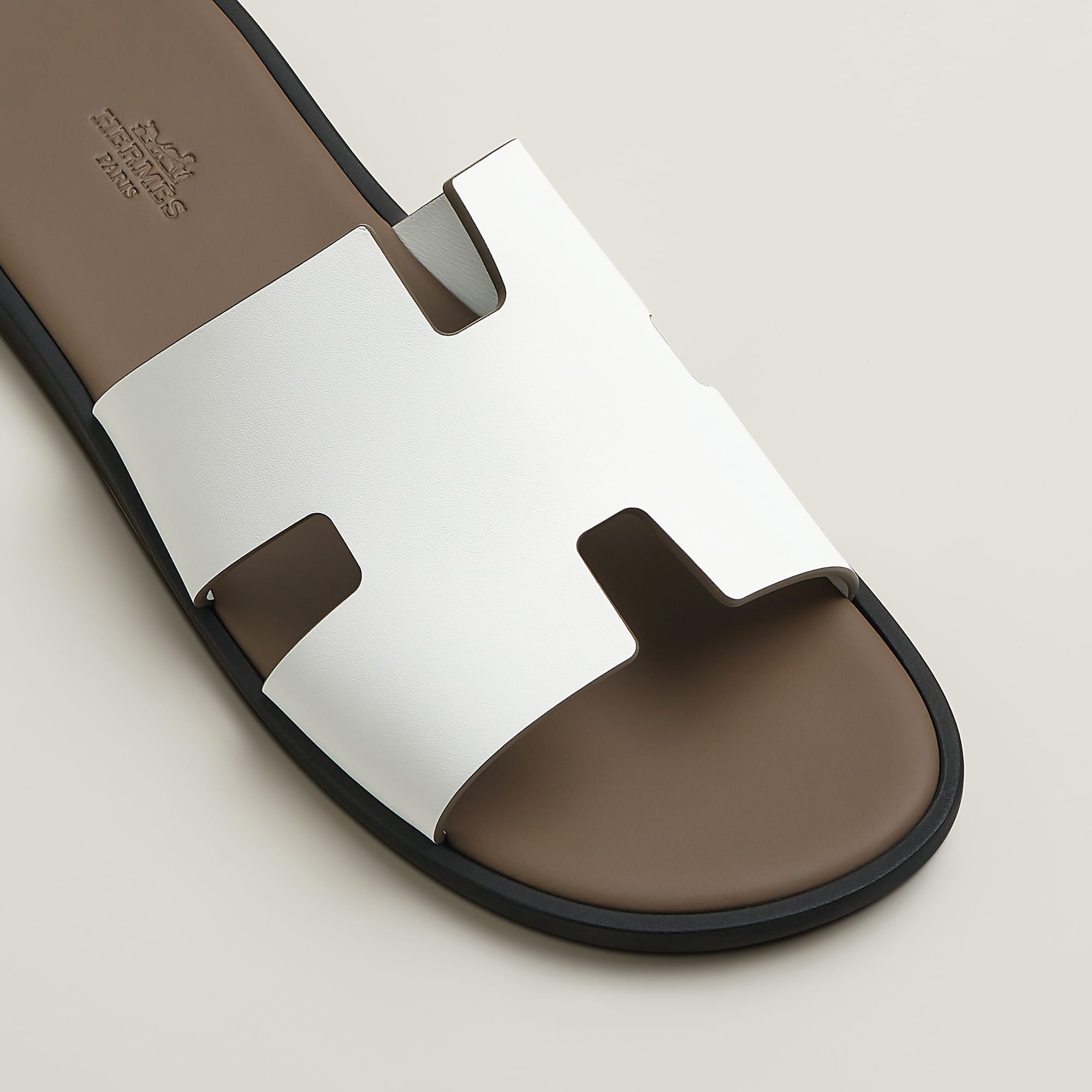Hermes Izmir sandal Blanc / Étoupe