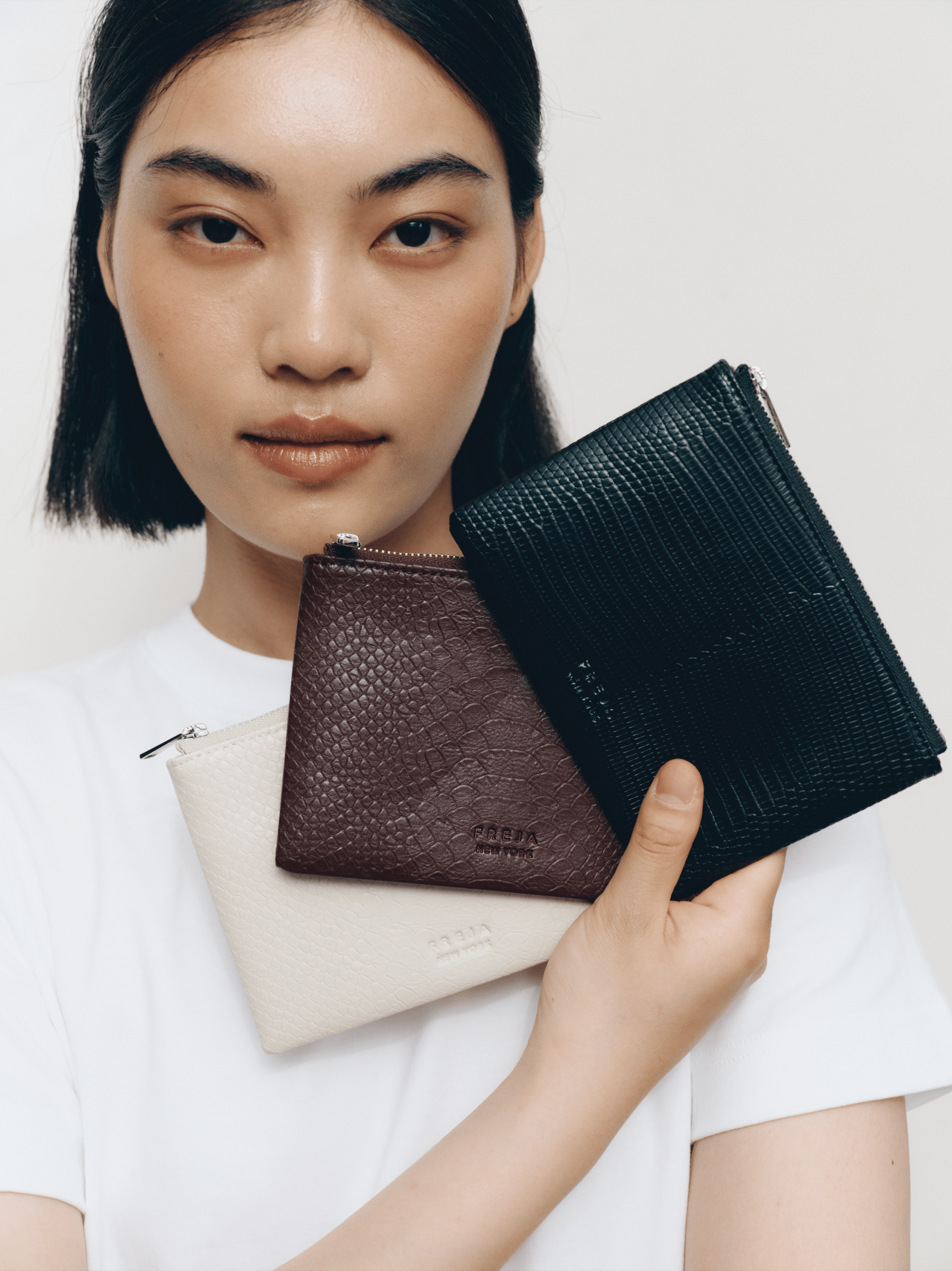 Freja Zip Pouch 8 Oat Croc