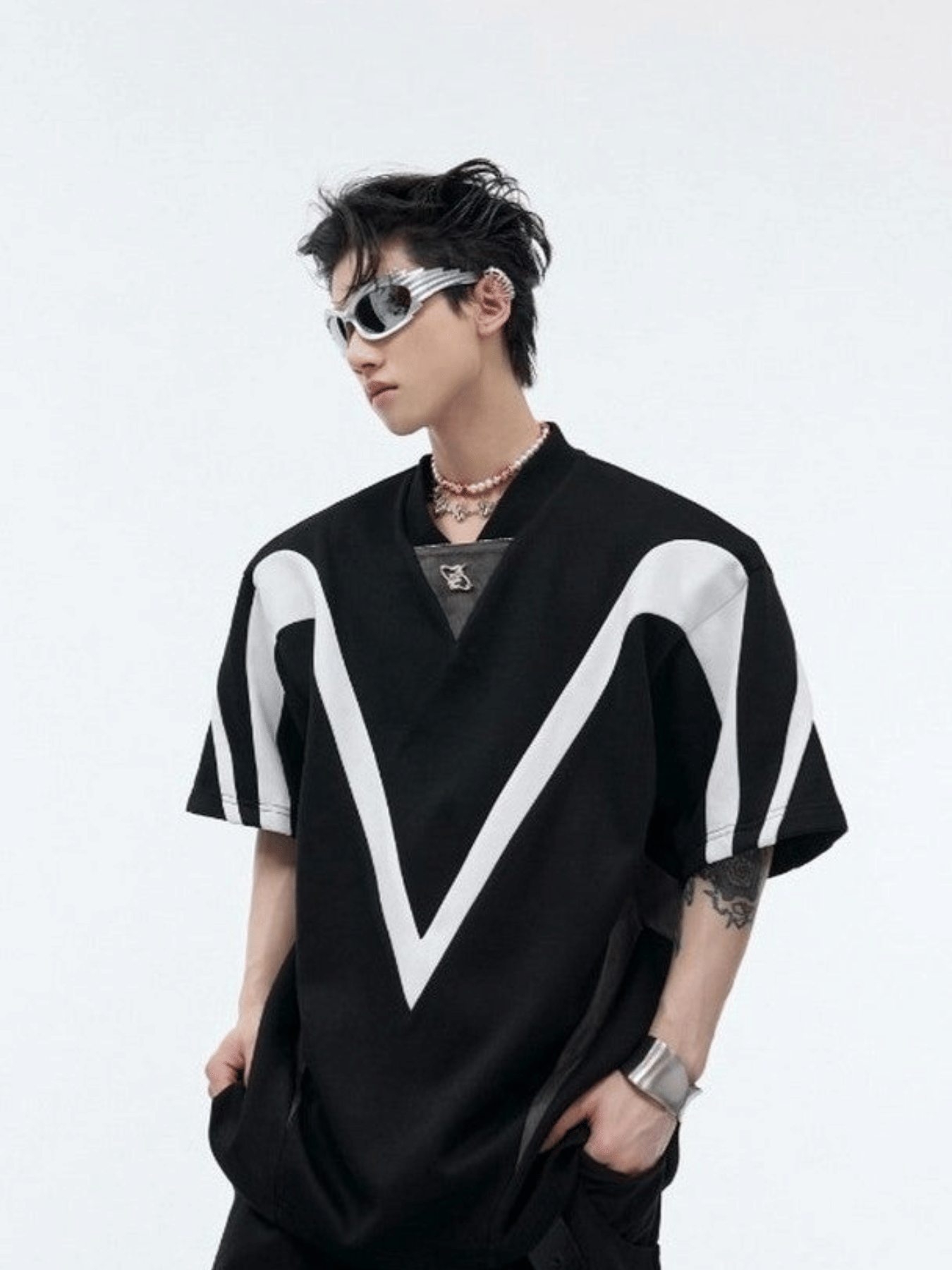 V-Neck Contrast T-Shirt