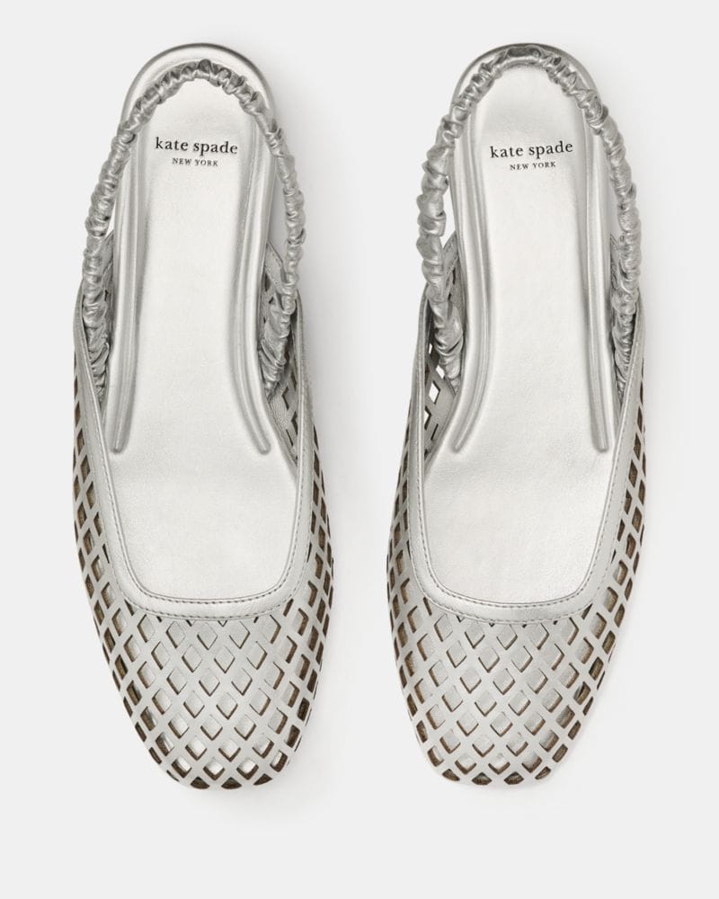 Katespade Eloise Slingback Flat Silver
