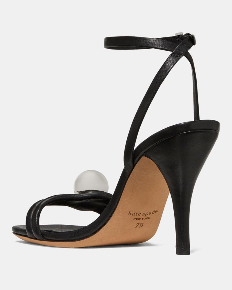 Katespade Harmony Smooth Leather High Heel Sandal Black
