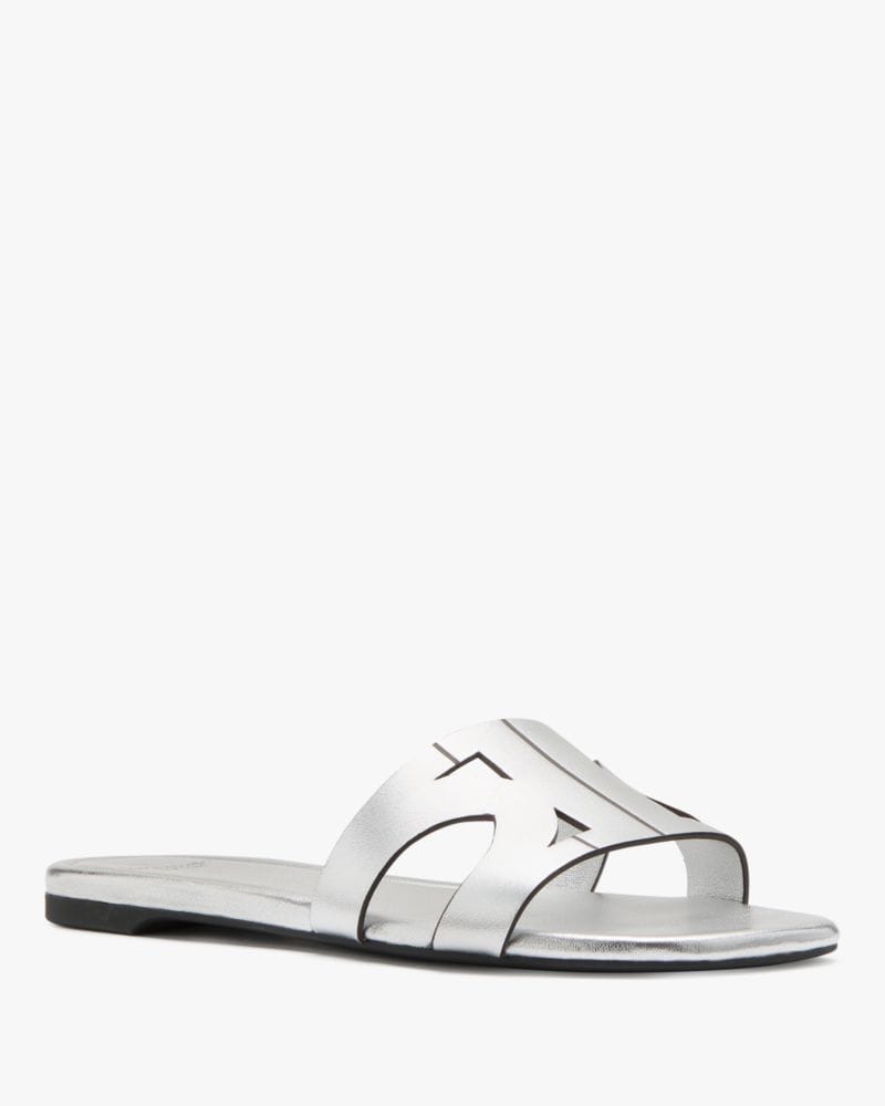 Katespade Duo Slide Sandals Silver