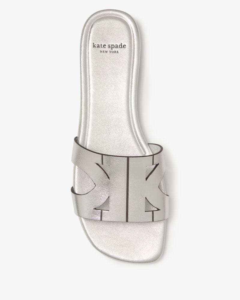 Katespade Duo Slide Sandals Silver