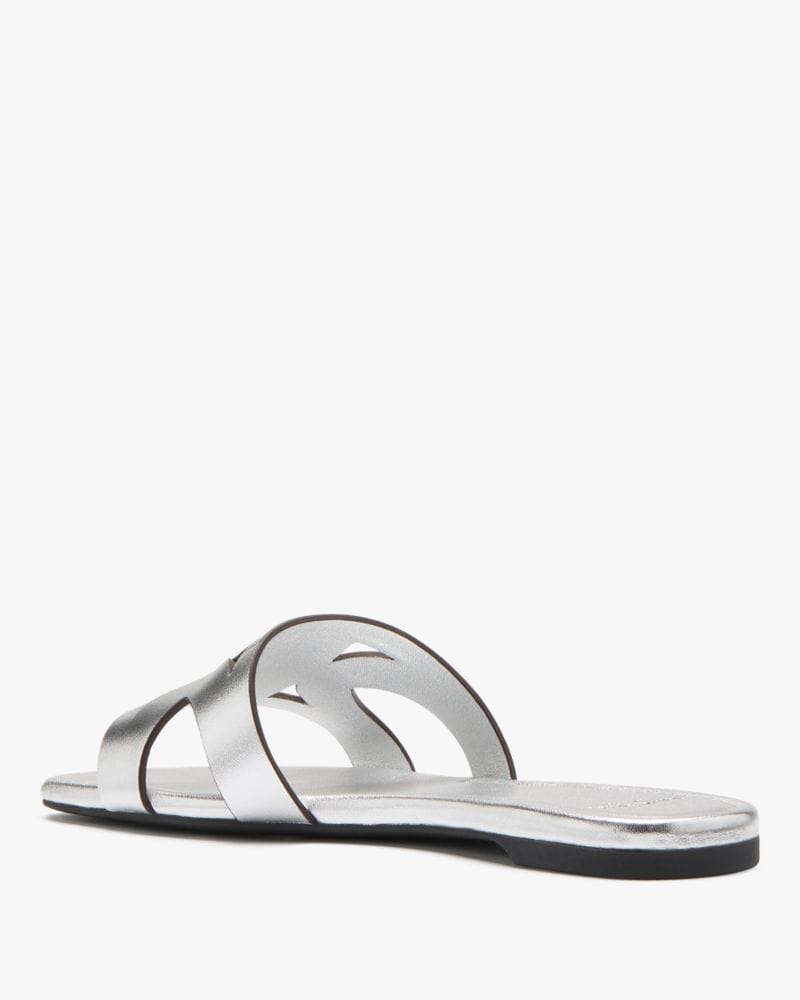 Katespade Duo Slide Sandals Silver
