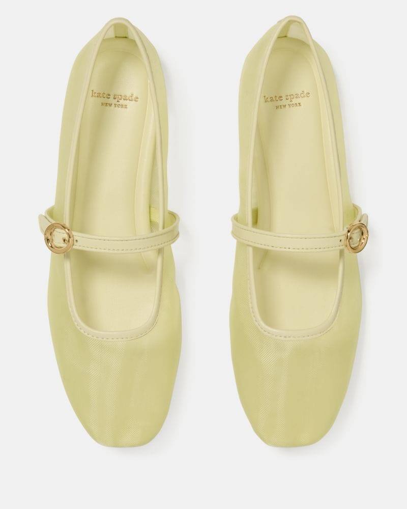 Katespade Halo Mary Jane Flat Pale Citron