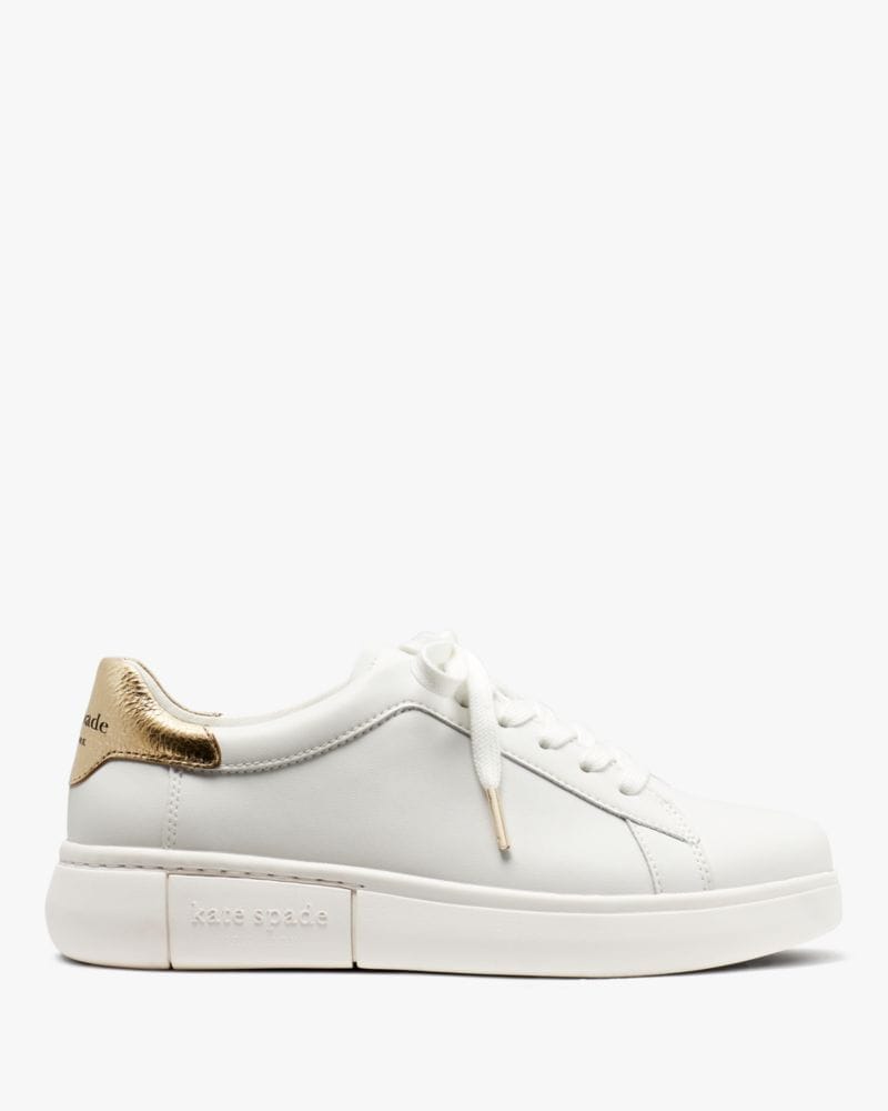 Katespade Lift Sneakers Optic White Pale Gold