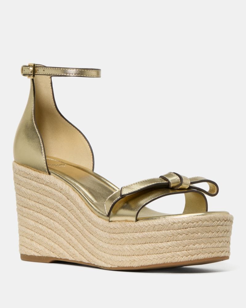Katespade Loop Espadrille Wedge Sandal Pale Gold