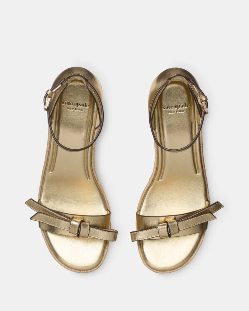 Katespade Loop Espadrille Wedge Sandal Pale Gold