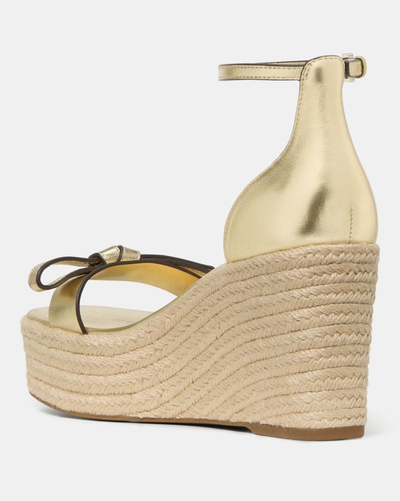 Katespade Loop Espadrille Wedge Sandal Pale Gold