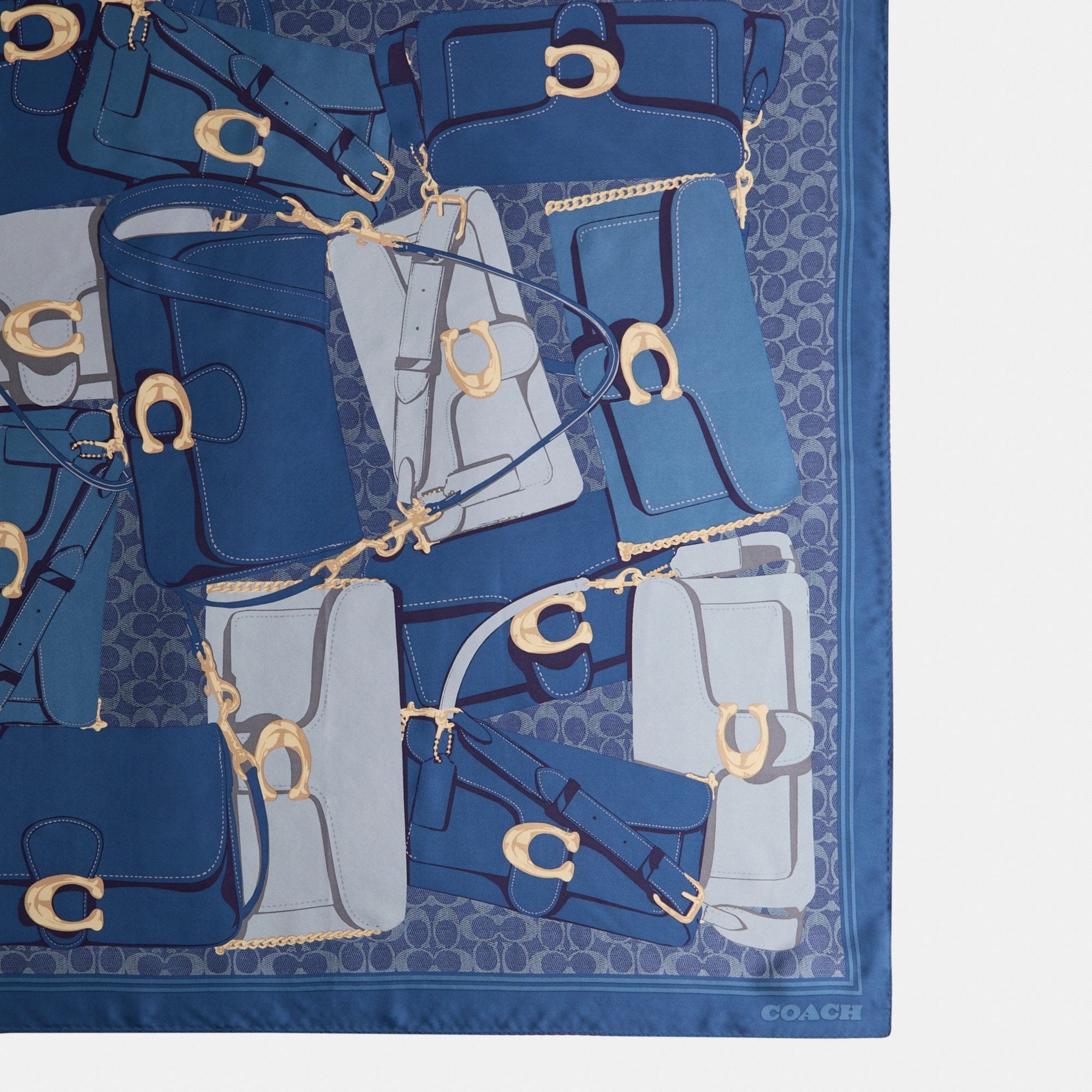 Restored Tabby Bag Print Silk Square Scarf