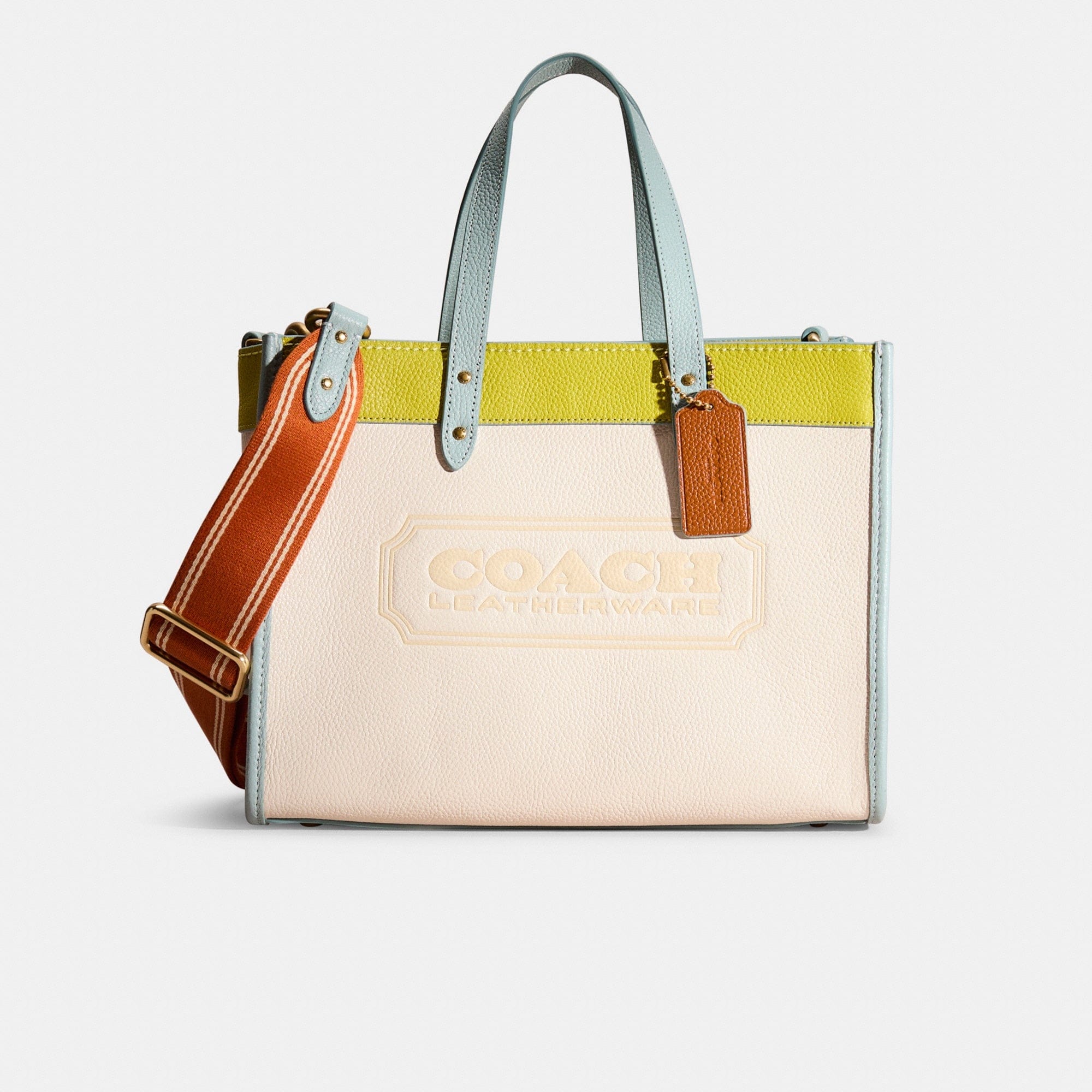 Restored Field Tote 30 In Colorblock With Coach Badge.