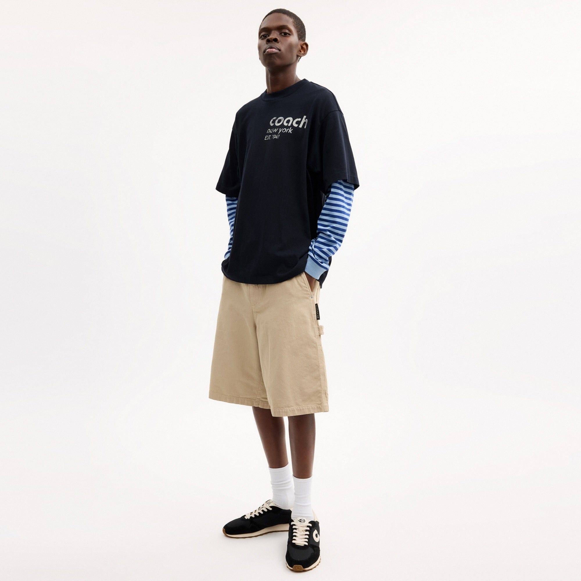 Double Layered Long Sleeve T-Shirt In Organic Cotton
