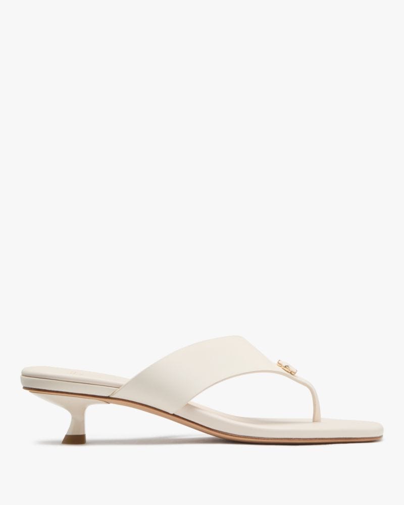 Katespade Spade Flower Kitten Heel Sandals Cream