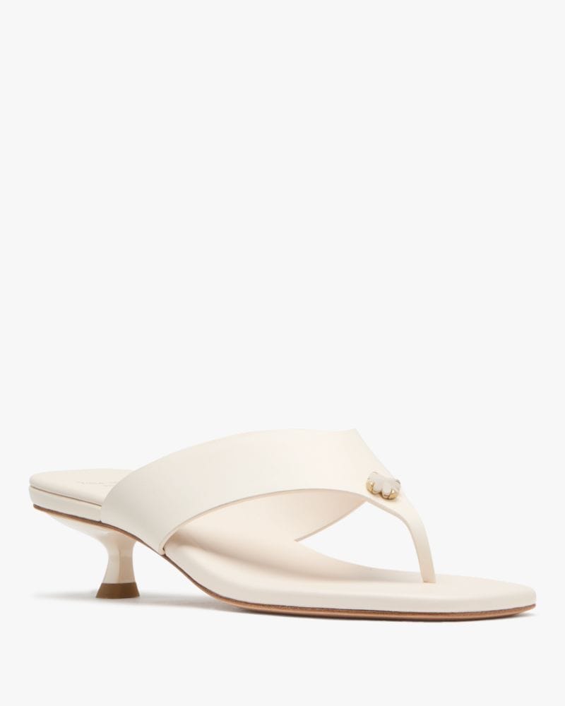 Katespade Spade Flower Kitten Heel Sandals Cream