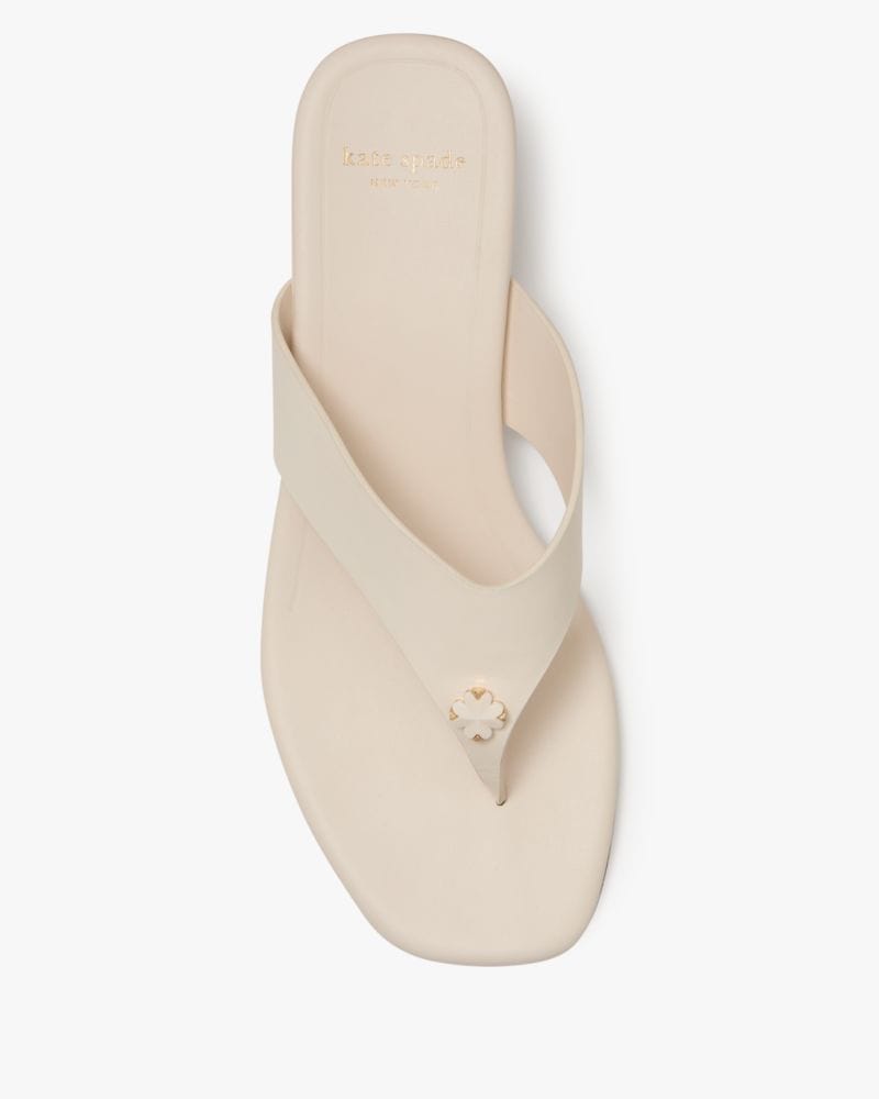 Katespade Spade Flower Kitten Heel Sandals Cream