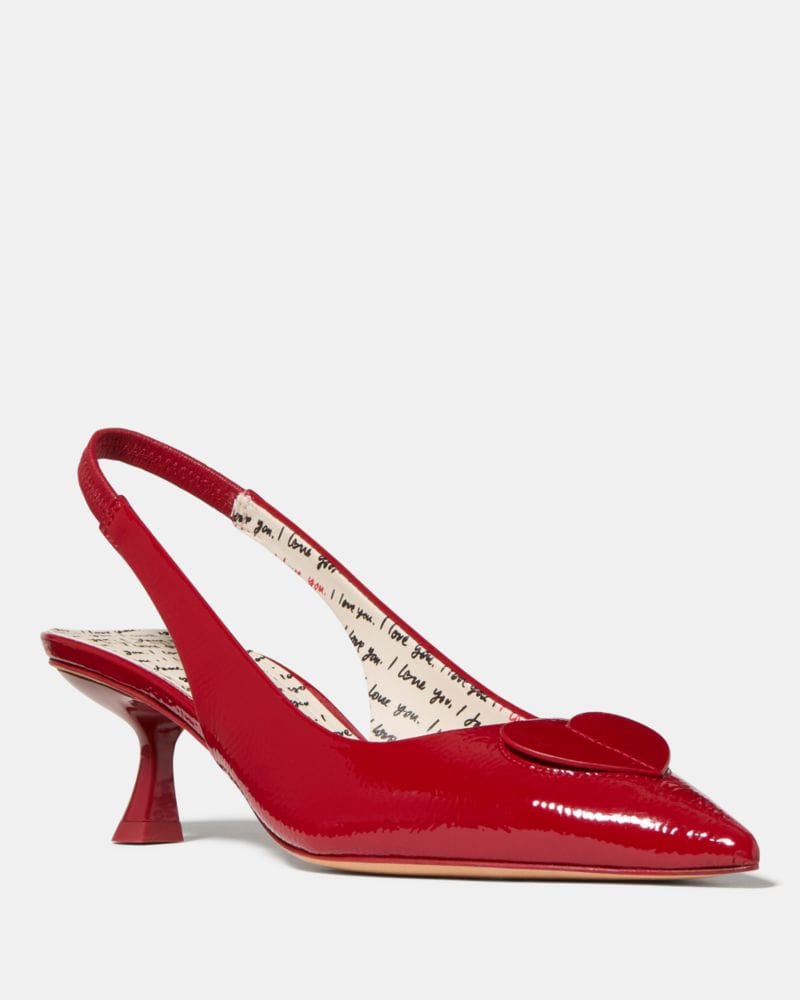 Katespade Lover Slingback Kitten Heel Dark Scarlet