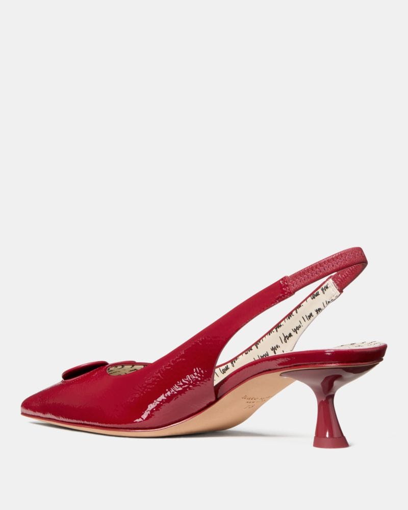 Katespade Lover Slingback Kitten Heel Dark Scarlet