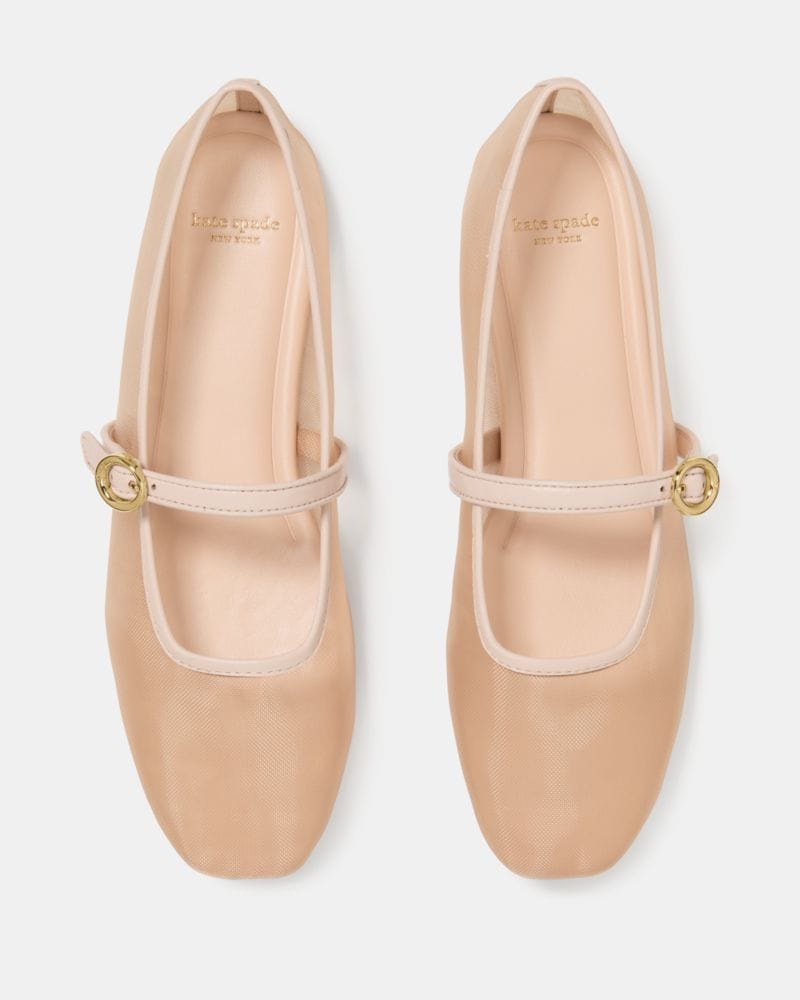 Katespade Halo Mary Jane Flat Light Beige