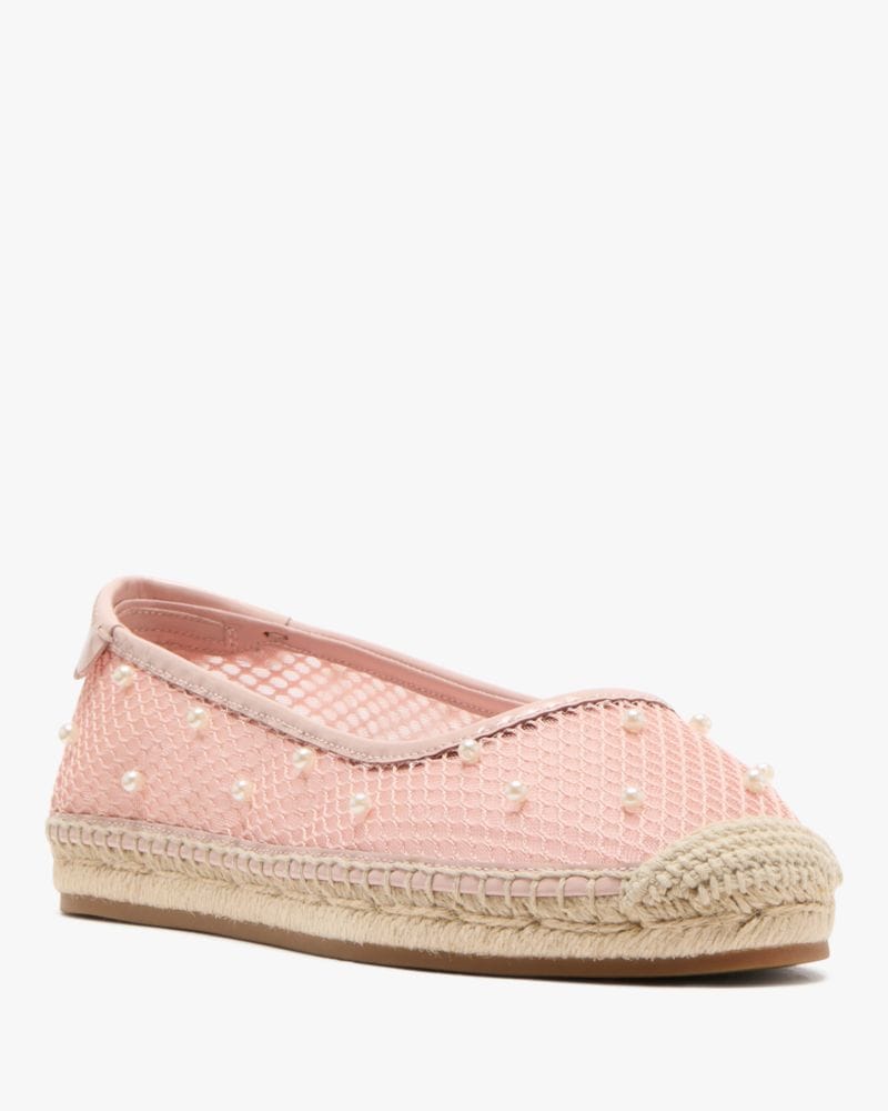 Katespade Pearl Fishnet Espadrille Ballet Flats Mochi Pink