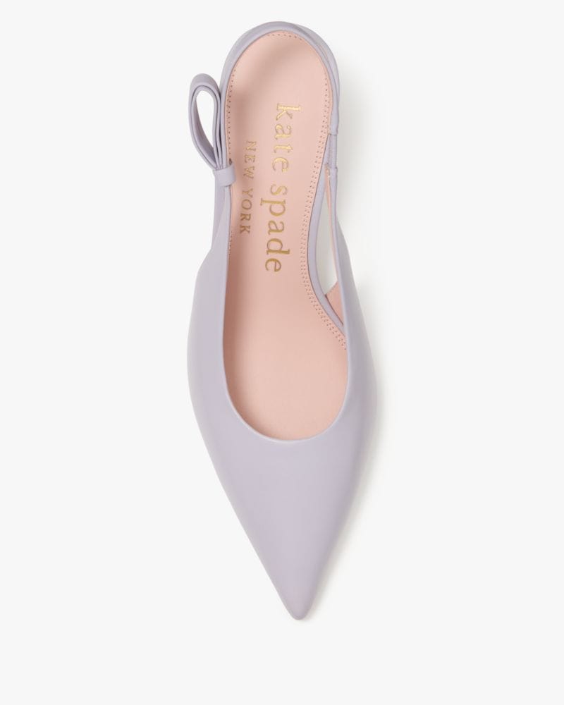 Katespade Riley Slingback Smooth Leather Kitten Heel Lavender Cream