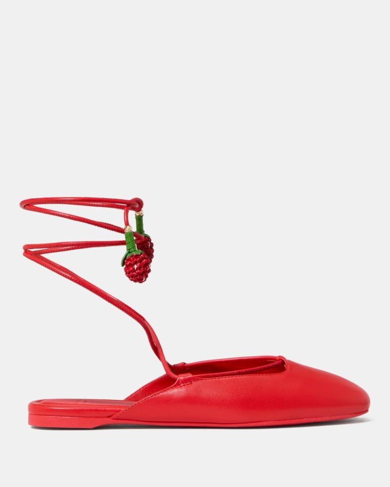 Katespade Eloise Ankle Wrap Mule Flat Heirloom Tomato