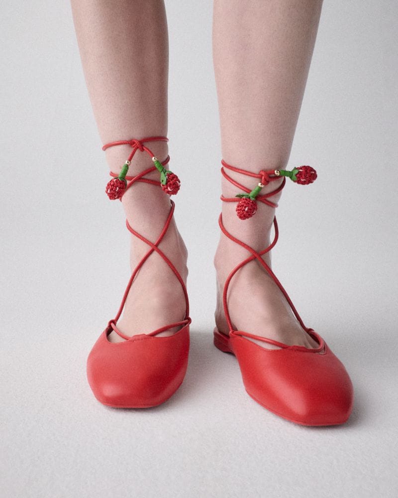 Katespade Eloise Ankle Wrap Mule Flat Heirloom Tomato