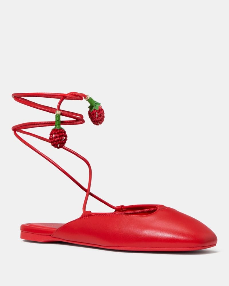 Katespade Eloise Ankle Wrap Mule Flat Heirloom Tomato