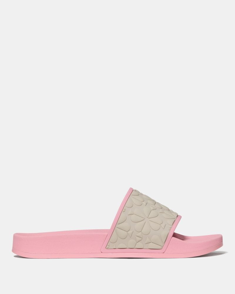 Katespade Spade Flower Pool Slide Dark Beige Grapefruit Soda