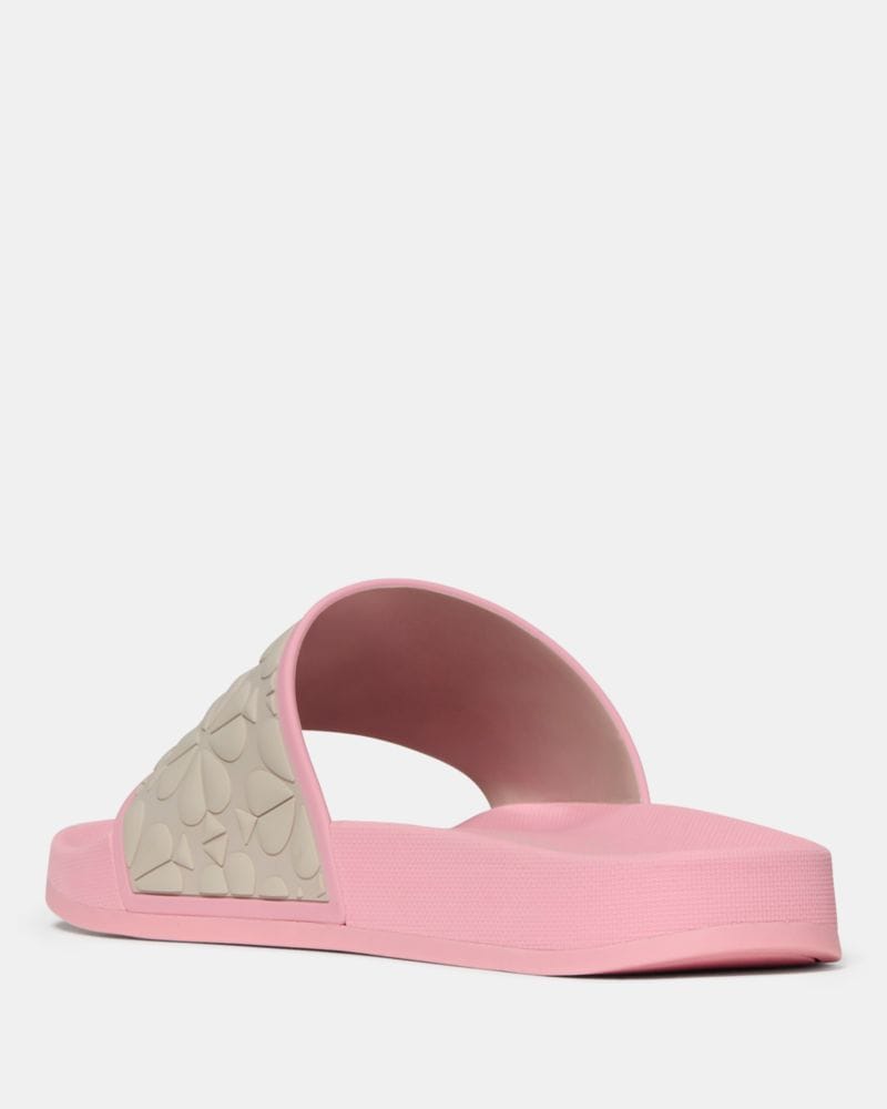 Katespade Spade Flower Pool Slide Dark Beige Grapefruit Soda