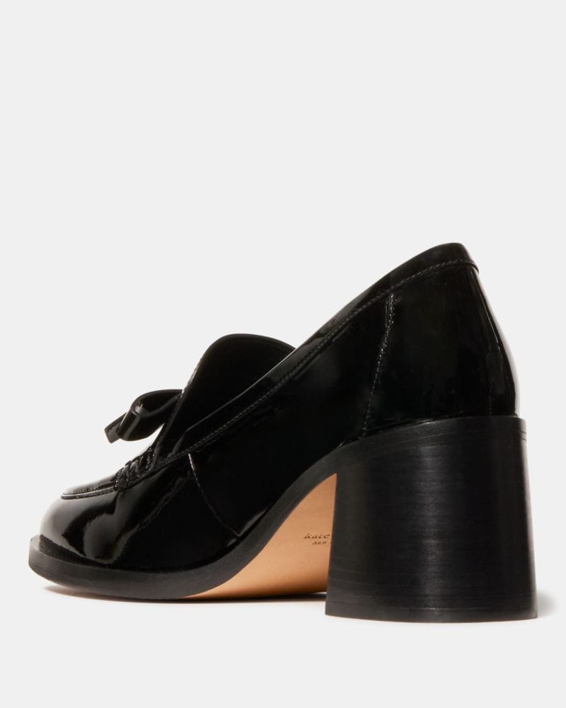 Katespade Deco Bow Heeled Loafer Black