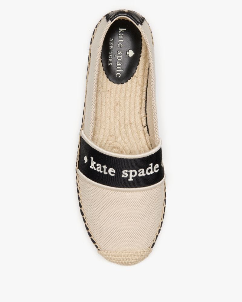 Katespade Piper Webbing Espadrille Flat Black