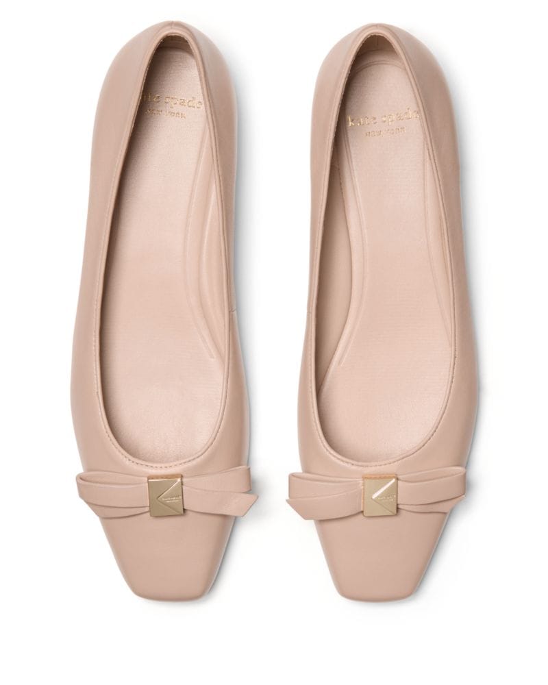Katespade Deco Bow Flat Pale Vellum