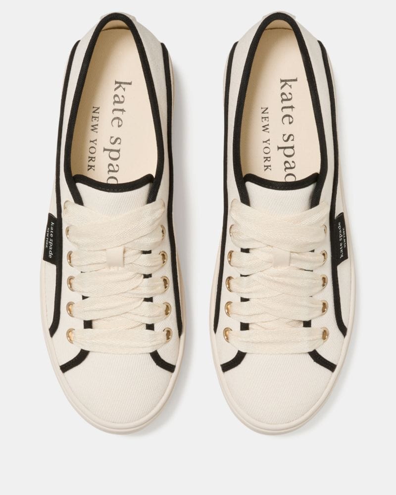 Katespade Sam Icon Platform Sneaker Cream Black
