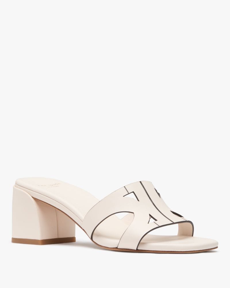 Katespade Duo Block Heel Sandals Cream