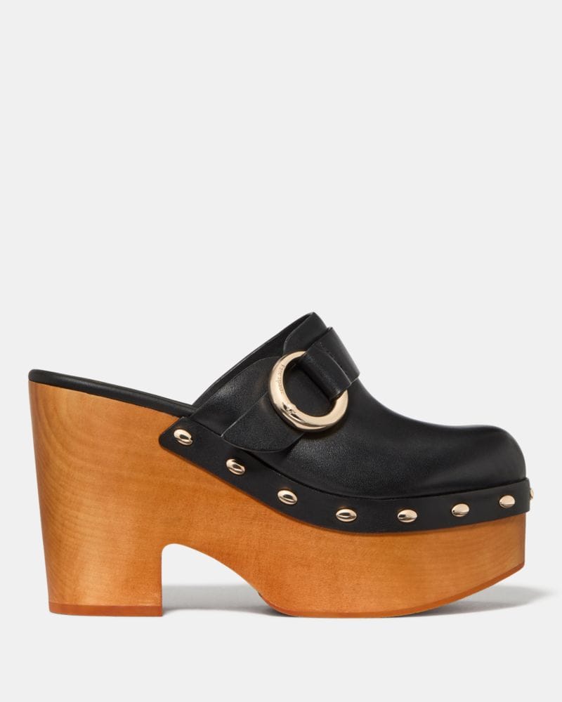 Katespade Halo Platform Clog Mule Black