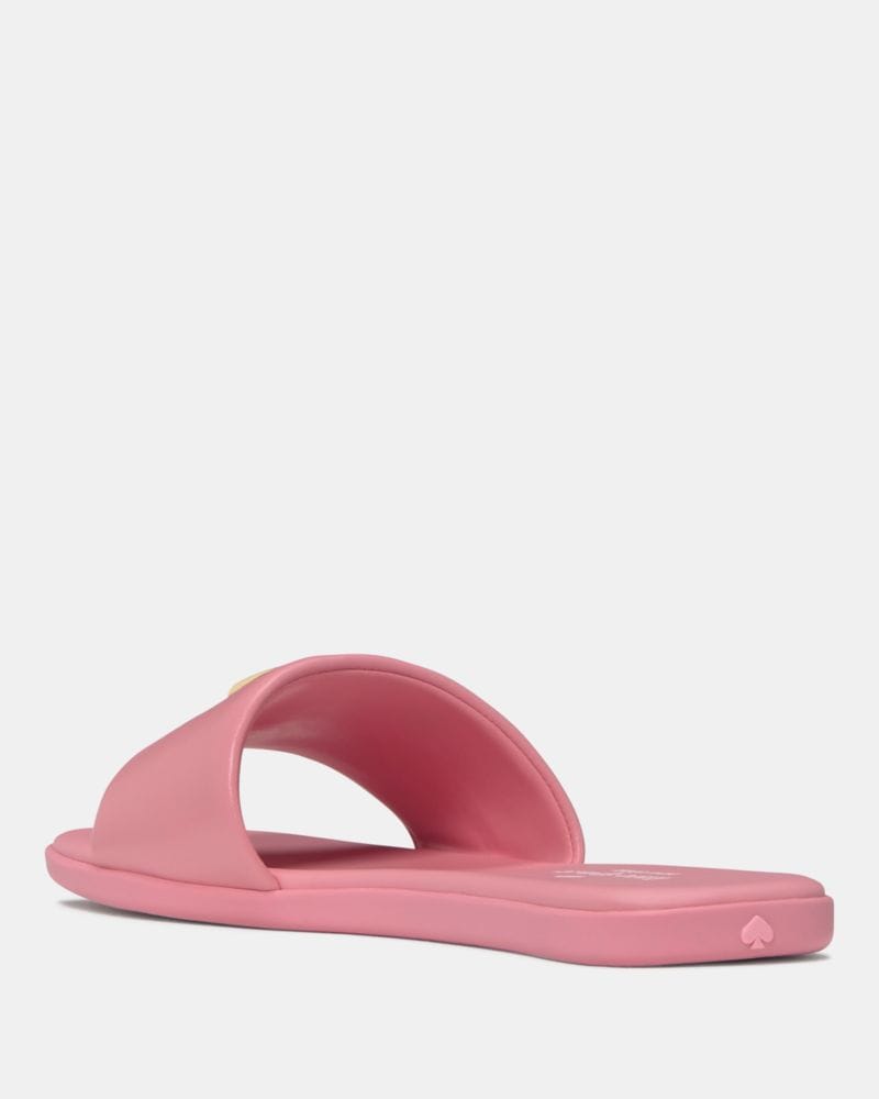 Katespade Kendall Smooth Leather Slide Sandal Grapefruit Soda