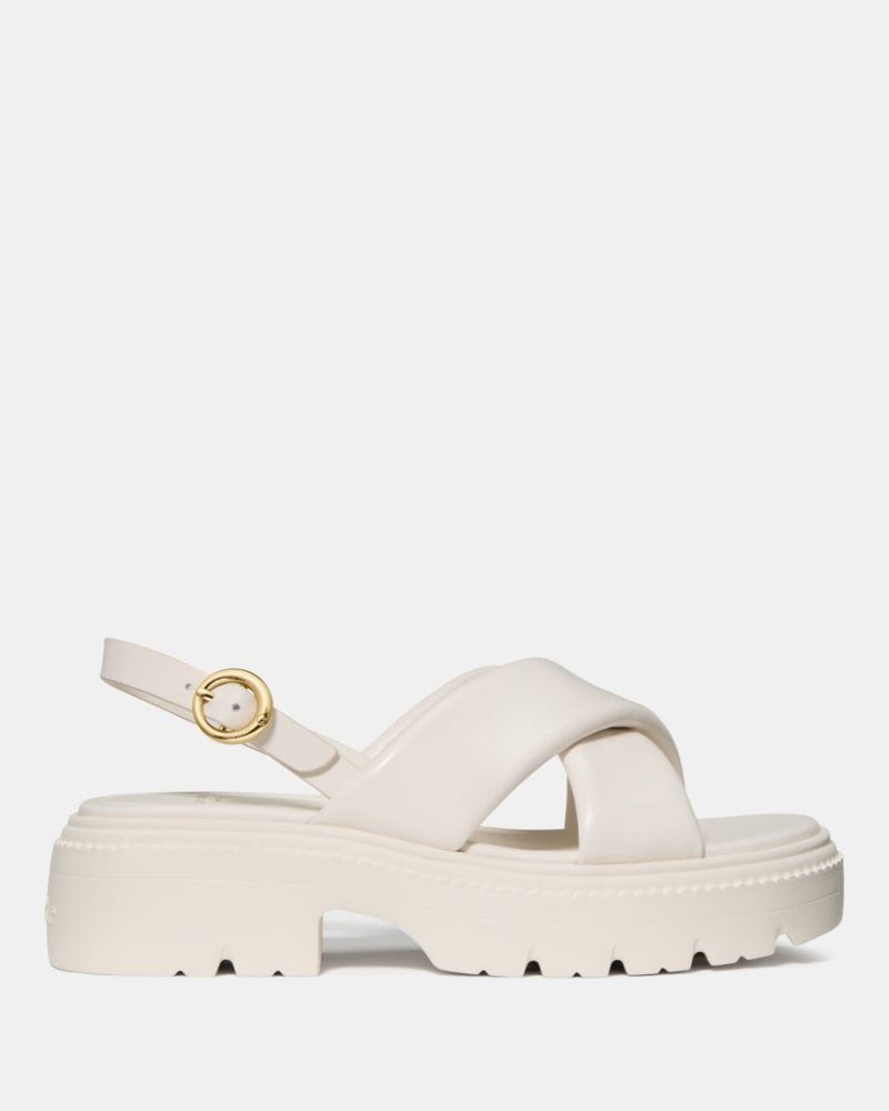 Katespade Halo Criss Cross Lug Sandal Cream