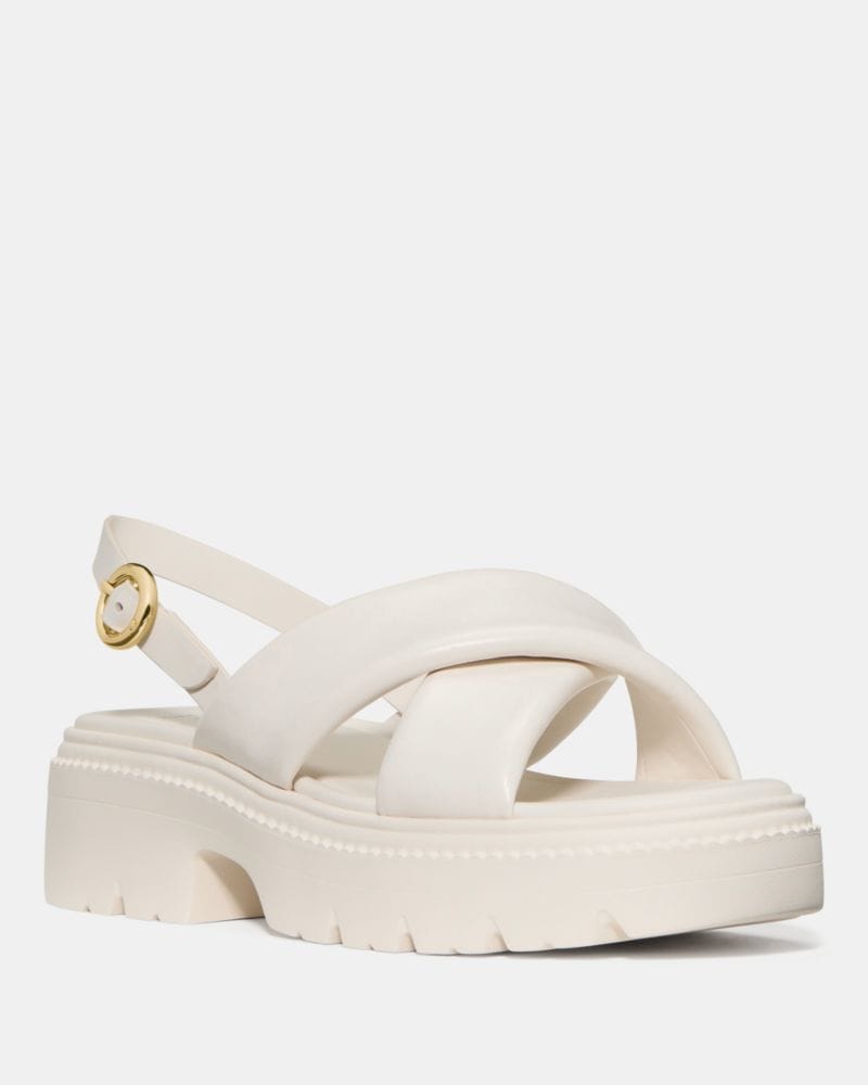 Katespade Halo Criss Cross Lug Sandal Cream