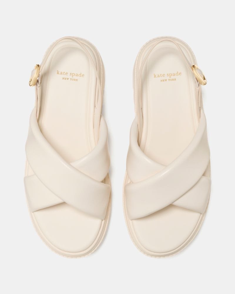 Katespade Halo Criss Cross Lug Sandal Cream