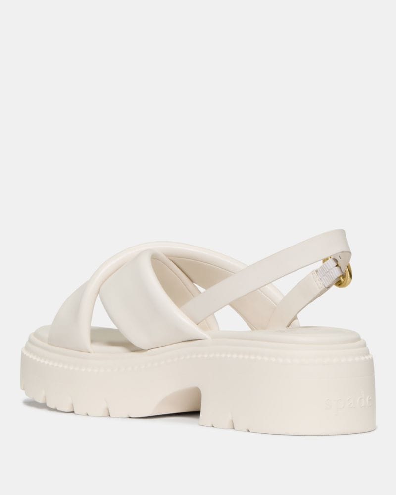 Katespade Halo Criss Cross Lug Sandal Cream