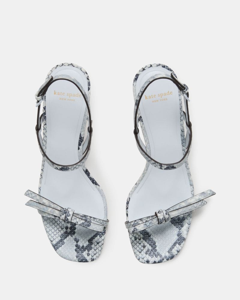Katespade Loop Snakeskin Kitten Heel Sandals Pale Sapphirine
