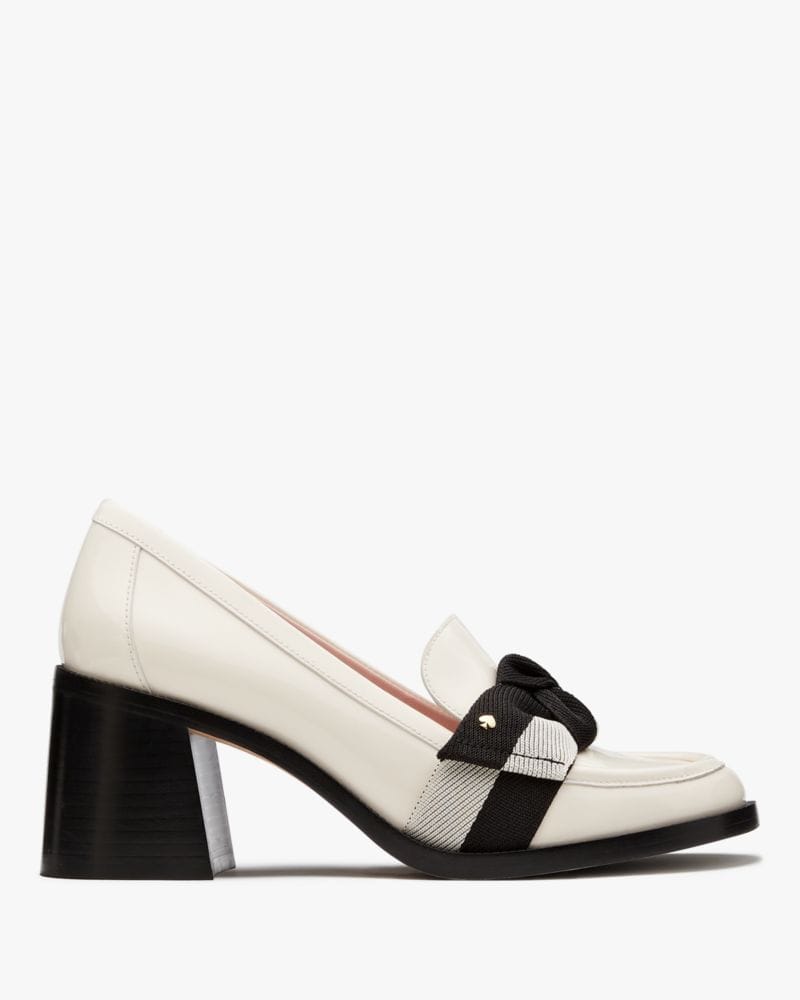 Katespade Leandra Heeled Loafer Cream Black Multi