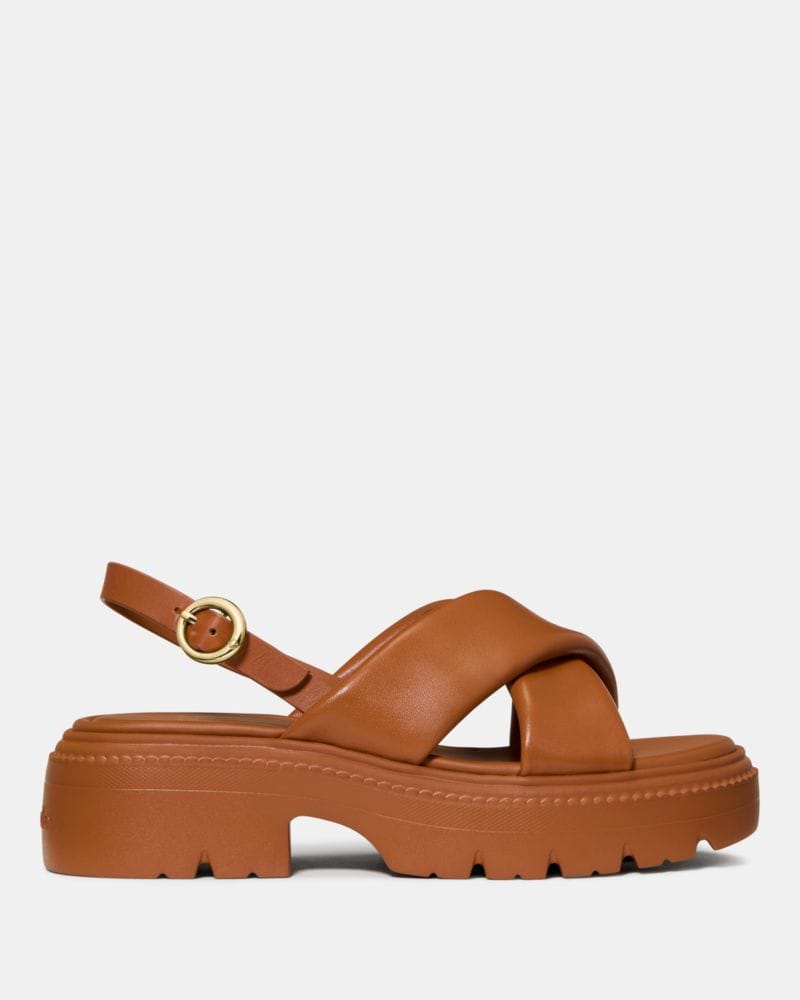 Katespade Halo Criss Cross Lug Sandal Saddle