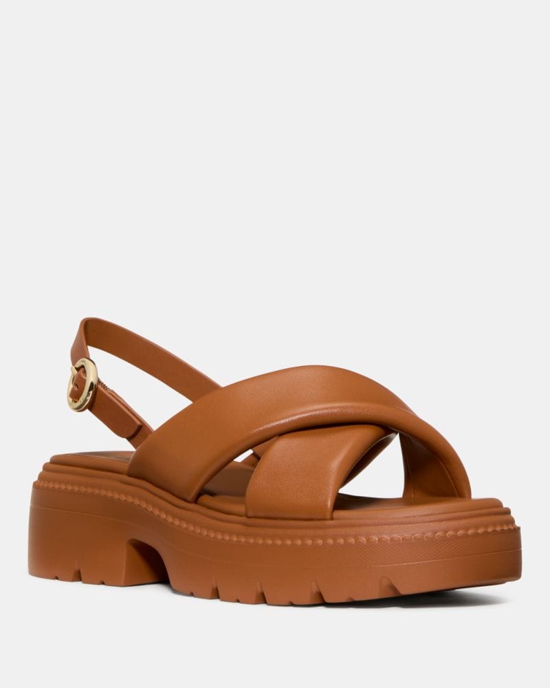 Katespade Halo Criss Cross Lug Sandal Saddle