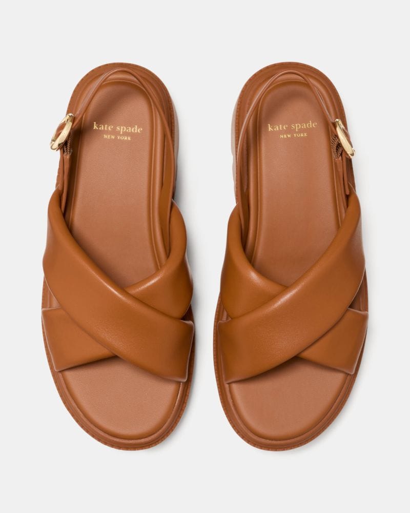 Katespade Halo Criss Cross Lug Sandal Saddle