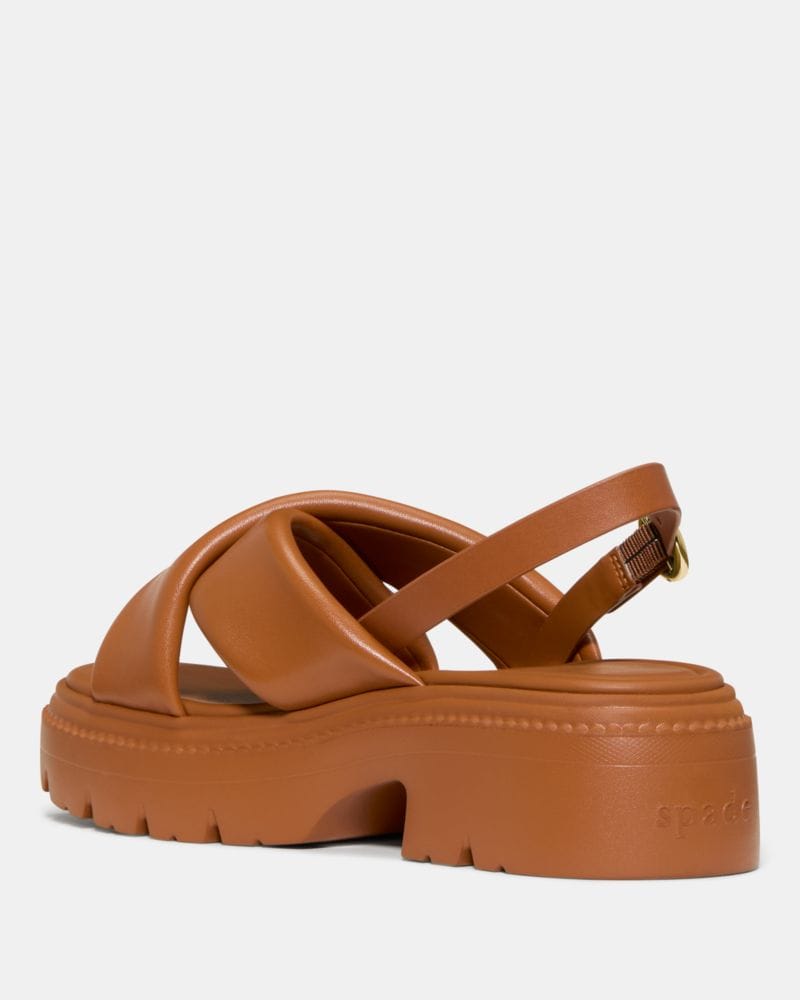 Katespade Halo Criss Cross Lug Sandal Saddle