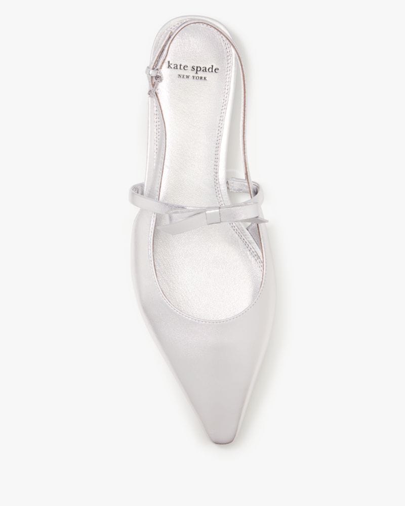 Katespade Carolina Slingback Flats Silver